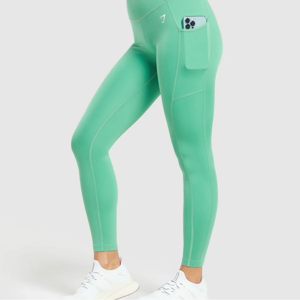 Gymshark Training leggings, side pocket, Women’s, size XS, green, High-Rise